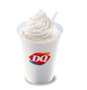 Vanilla Shake · Vanilla syrup blended with 1% milk and creamy Dairy Queen soft serve garnished with whipped ...