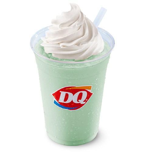 Mint Malt · Mint and malt blended with 1% milk and creamy Dairy Queen soft serve garnished with whipped topping.