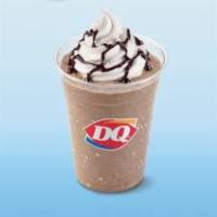 Mocha MooLatte Frozen Blended Coffee · Coffee and rich fudge blended with creamy Dairy Queen vanilla soft serve and ice, and garnis...