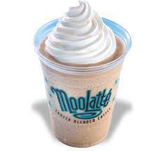 Vanilla MooLatte Frozen Blended Coffee · Coffee and vanilla syrup blended with creamy Dairy Queen vanilla soft serve and ice, garnished with whipped topping.