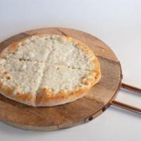 Cheese Manaqeesh · A homemade flatbread topped with cheese.