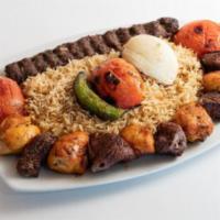 Mixed Grill · 3 skewers: beef, chicken, kefta. Served with rice. 