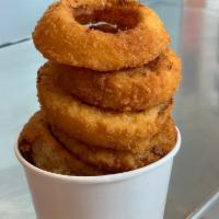 Thick Cut Onion Rings · With chipotle ranch