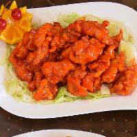 S4. China Garden Chicken · Chunks of chicken fried with house special sauce.