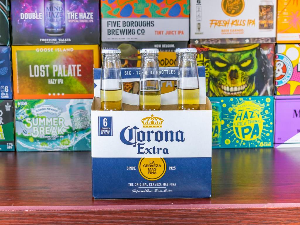 Corona Extra 6 Pack 12 oz. Bottle · Must be 21 to purchase. 12 oz. 6 pack.