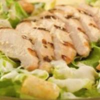 Caesar Salad with Grilled Chicken · All natural Grilled Chicken, Romaine lettuce, Asiago cheese, and housemade croutons, with a ...
