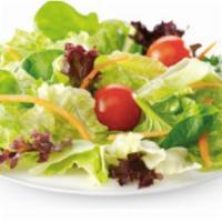 Garden Salad · Romaine & field greens, tomatoes, carrots & red onion with choice of dressing.
