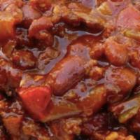American Chili · Traditional American style chili, consisting of ground beef, red kidney beans, tomatoes, sim...