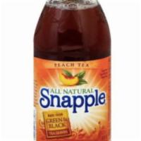 16 oz. Bottled Snapple Peach Tea · All Natural peach flavor sweetened iced tea with other natural tea flavors.