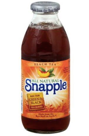 16 oz. Bottled Snapple Peach Tea · All Natural peach flavor sweetened iced tea with other natural tea flavors.