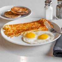 Rise and  Shine · 2 eggs any style, served with toast and hash browns.