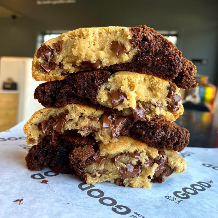Brookie · Can’t decide? We have you covered! Our Brookie is half chocolate chip, half chocolate brownie, and designed for those who just can’t pick between the two.
