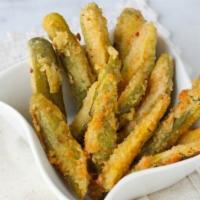 Fried Pickles · Tempura battered pickles spears.