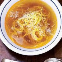 Chicken Noodle Soup · Deep flavored chicken broth with noodles. Add add-ons for an additional charge.