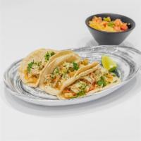 3 Piece Mexican Fish Tacos  · Blackened tilapia and cod, lime cabbage slaw, chipotle aioli, in a corn tortilla; served wit...