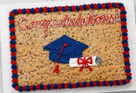 Full Sheet Cookie Cake · Require 4 hr. notice.Serves 40-45. Customize your own selections and message. Image is only an example. 