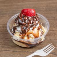 Ice Cream Sundae · Two scoops of your ice cream choice with a chocolate drizzle and topped off with whip cream ...