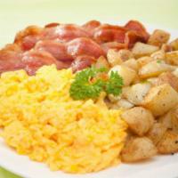 2 Eggs with Protein and Cheese Platter · Served with home fries and toast.