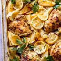 Juicy and Delicious Grilled Chicken Lemon Combo Meal · Boneless chicken breast, vegetable oil, lemon juice, oregano, parsley, salt and pepper.