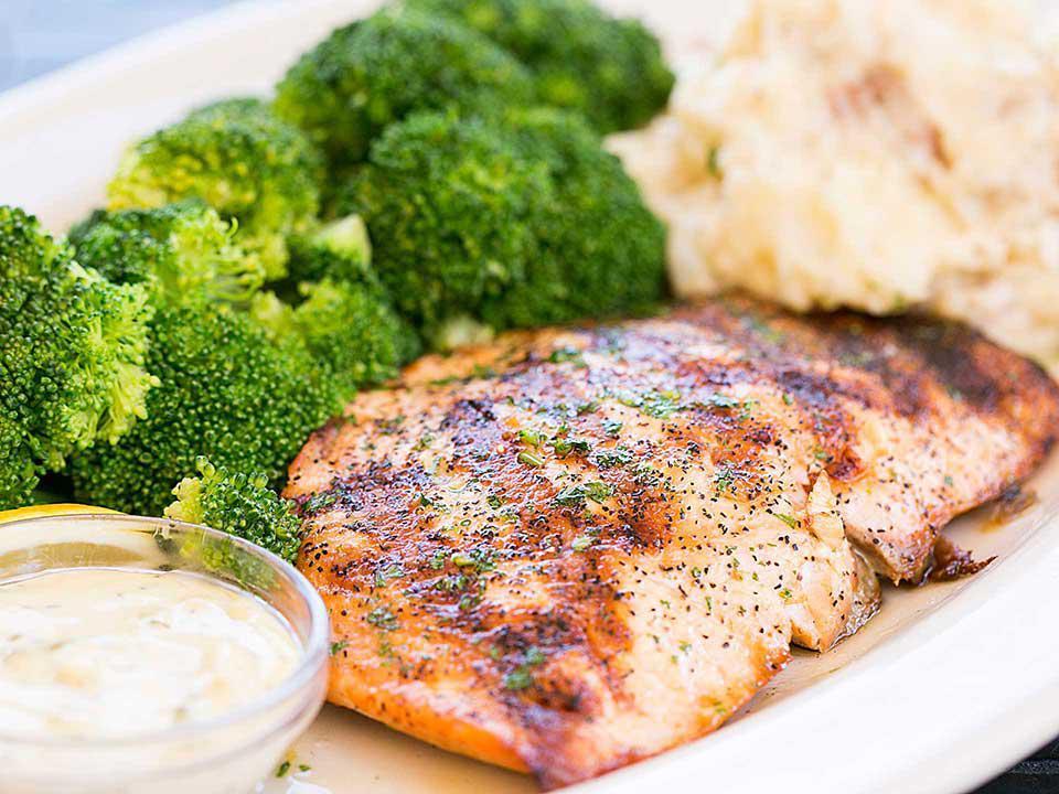 The Best Grilled Salmon Combo Meal · These salmon foil packets are fresh salmon fillets and vegetables coated in herb butter, then baked or grilled to perfection. (Salmon, white wine, lemon juice, olive oil, parsley, dill, oregano, salt and black pepper.)