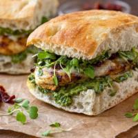Creamy Grill Chicken  Genovese with Homemade Pesto · This grilled chicken sandwich with pesto is our  delicious take on a gourmet, bistro-inspire...