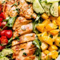 Fresh, Tender Mango Chicken Salad · This Mango Chicken salad has the most tender baked and sliced chicken breasts. They are serv...