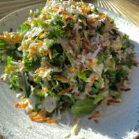 Kale and Arugula Salad · Coconut ranch, almonds, dried cranberries.