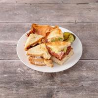 Tuna Salad Club Sandwich · Triple-decker choice of toast sandwich with homemade tuna salad bacon, lettuce, tomato and m...