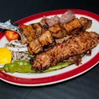 Mixed Grill · 
Mixed grill assortment of shish kebab, baby lamb chop, Adana kebab grilled to taste, served...