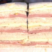 Mortadella and Cheese Sandwich de Miga · Italian sausage sandwich. 