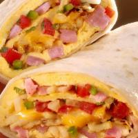 2. Classic Egg Wrap · Eggs, ham, American cheese and home fries.  
