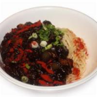  Spicy Jjajangmyeon  · Korean spicy black bean pork noodles. Prepared with noodles that are made Fresh at our resta...