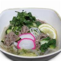 Beef Pho · Beef rice noodle soup. Contains No oil.