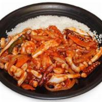 Shrimp Squid Over Rice · 