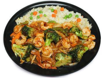 Shrimp Broccoli Over Fried Rice · 