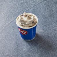 Oreo Cookies Blizzard Treat · Oreo cookie pieces blended with creamy vanilla soft serve.