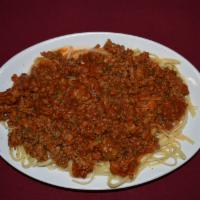Choice of pasta, sauce and topping · Choice of meatball, homemade ground sausage, pepperoni, mushrooms or baked with mozzarella c...