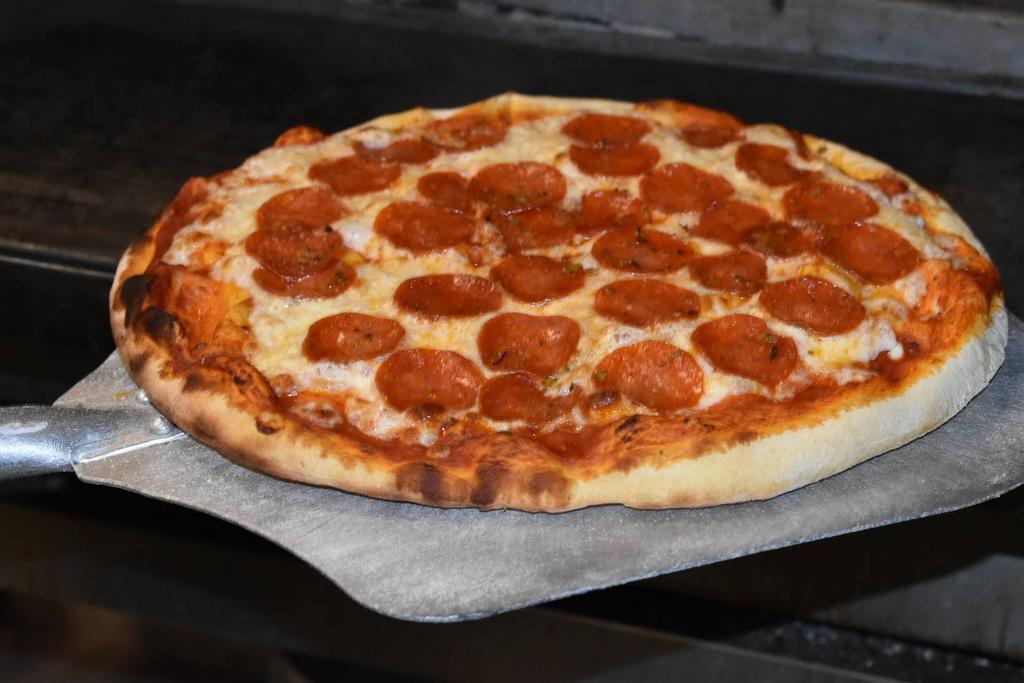 1 Topping Cheese Pizza · Your choice of 1 regular topping of pepperoni, sausage, hamburger, salami, onion, mushroom, bell pepper, olive or jalapeno.