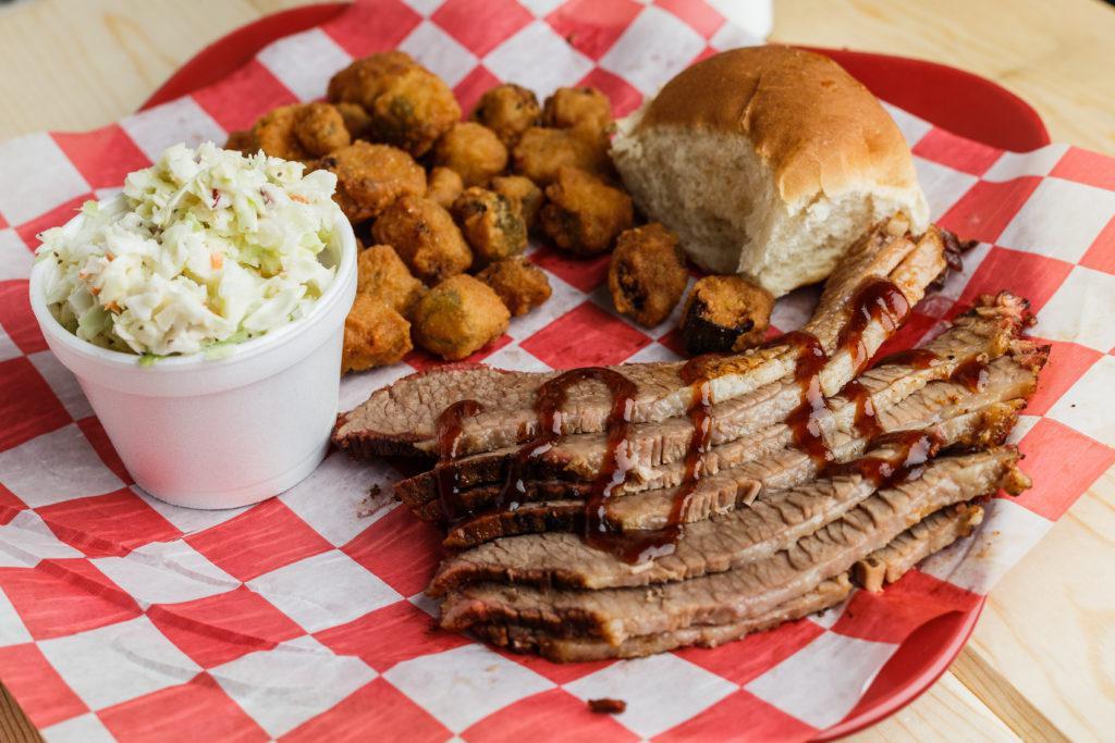 Smoked Brisket Combo Plate · Served with your choice of 2 sides and a roll.  Sandwich option available.