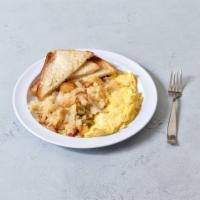 2 Eggs Any Style · Served with potatoes and toast.