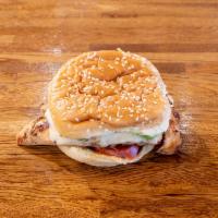 Grilled Chicken BurgerIM · 1/4 lb. chicken.  Recommended style: California (Chipotle Mayo, Mixed Greens, Tomatoes, Swis...