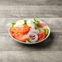 Garden Salad · Romaine Lettuce, tomato, fresh onion, green pepper, cucumber, egg