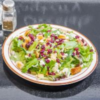 Cran-Almond Salad · Feta, mixed greens, dried cranberries, sliced almonds, croutons, and house balsamic vinaigre...