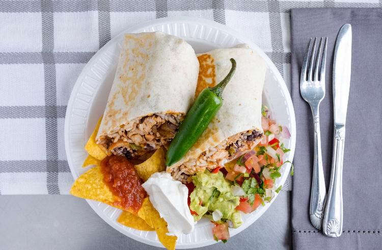 Burrito · Filled with rice, beans, mild salsa, melted mixed cheese, sour cream and pico de gallo