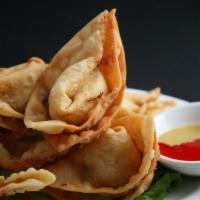 Crab Rangoon · Deep fried pastry, Snow Crab, cream cheese, red bell pepper, green onion