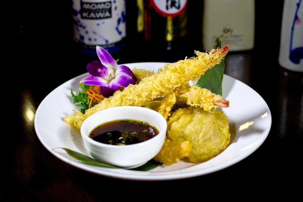 Tempura Appetizer · Deep fried shrimp and vegetable with tempura sauce.