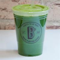 Green Detox Juice · Kale, spinach, green apple, lemon, ginger, cucumber and celery.