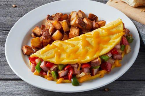 WESTERN OMELETTE ·  Any style eggs, ham, pepper, tomatoes and red onions