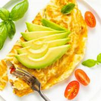 AVOCADO OMELETTE · Any Style eggs, onions, peppers, oaxaca cheese and avocado
