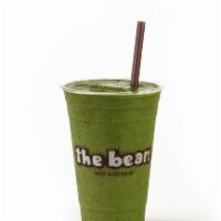 KALE ORGANIC SMOOTHIE · Kale, spinach, pineapple, peach, goji berries, banana and organic pressed apple juice.